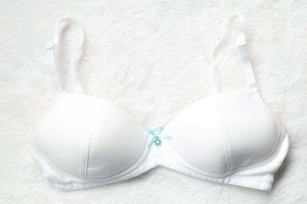 Royce Vintage 34A Retro Cotton Wireless Lightly Padded Training Bra White