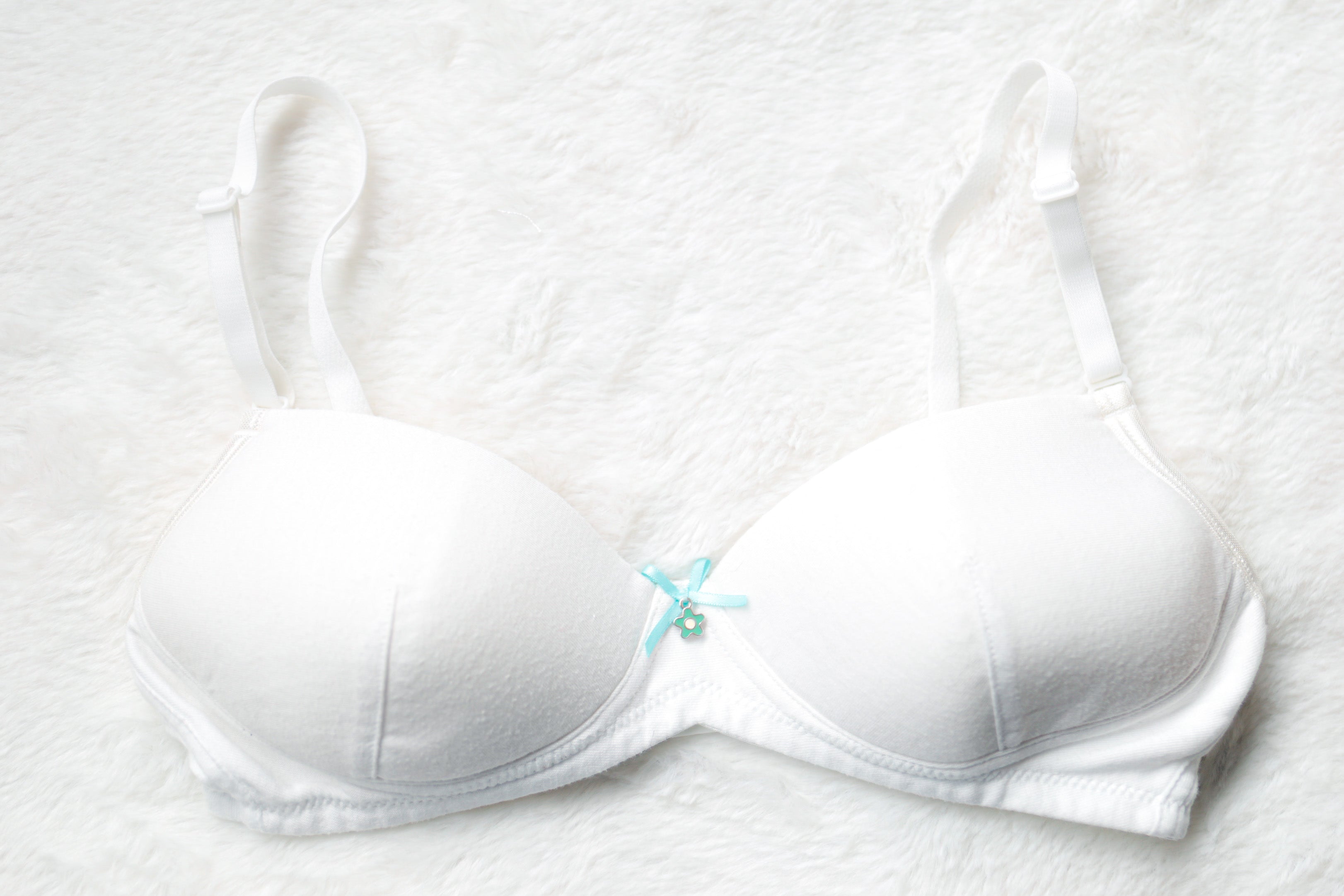 Royce Vintage 34A Retro Cotton Wireless Lightly Padded Training Bra White