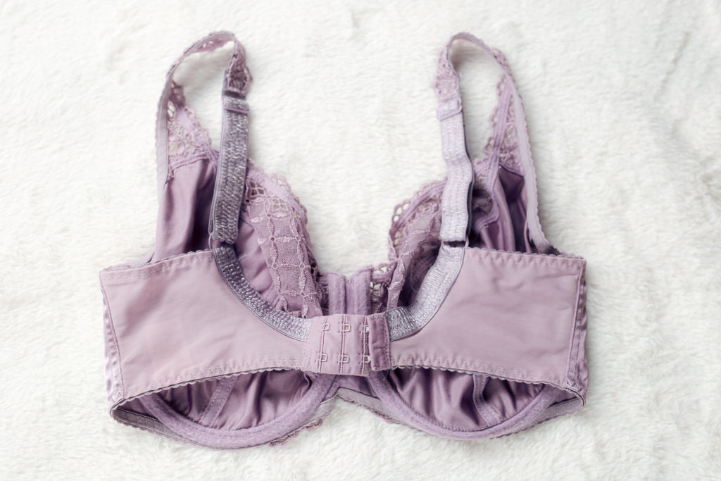 Fantasie Vintage Clover Balcony Plunge Unlined Satin Underwire Balconette Bra Purple 7010 US 34H UK 34FF