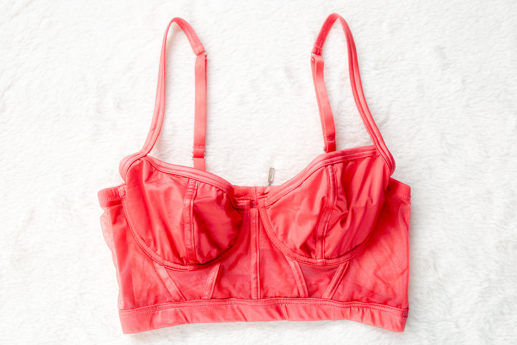 Cosabella Longline Demi Bustier Bra Bra Coral Red XS