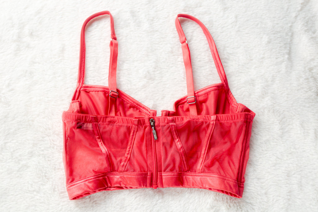 Cosabella Longline Demi Bustier Bra Bra Coral Red XS
