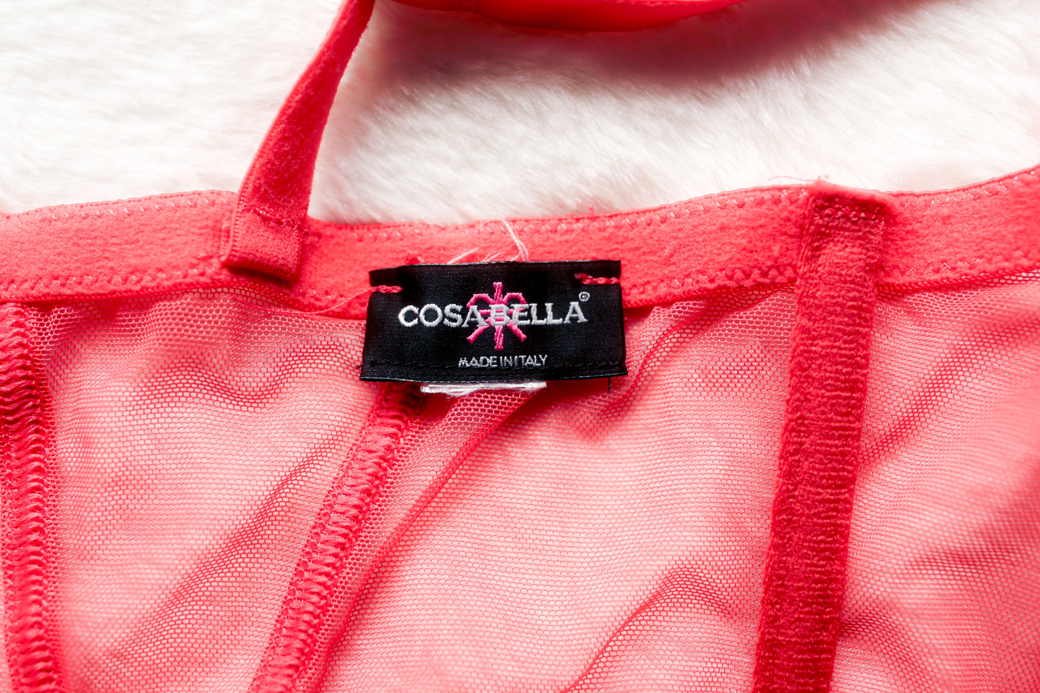 Cosabella Longline Demi Bustier Bra Bra Coral Red XS