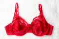 Cabernet Vintage Unlined Lace Underwire Retro Bra Red 40C