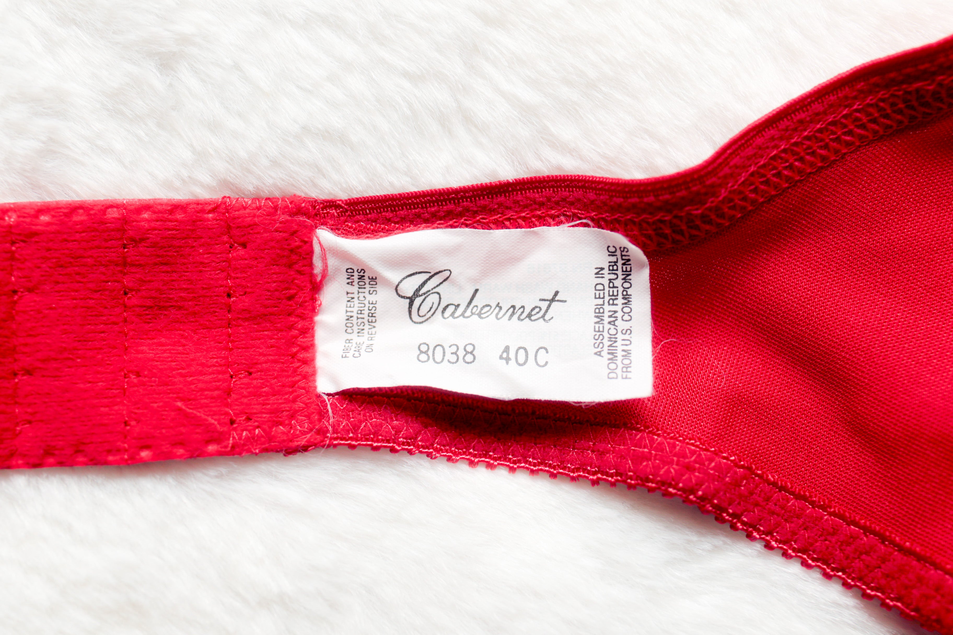 Cabernet Vintage Unlined Lace Underwire Retro Bra Red 40C