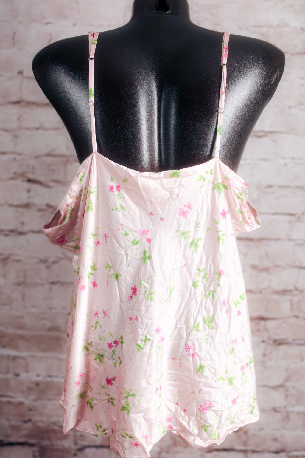 Silkscreen 100% Silk Floral Satin Chemise Cami Lingerie 2X XXL NEW