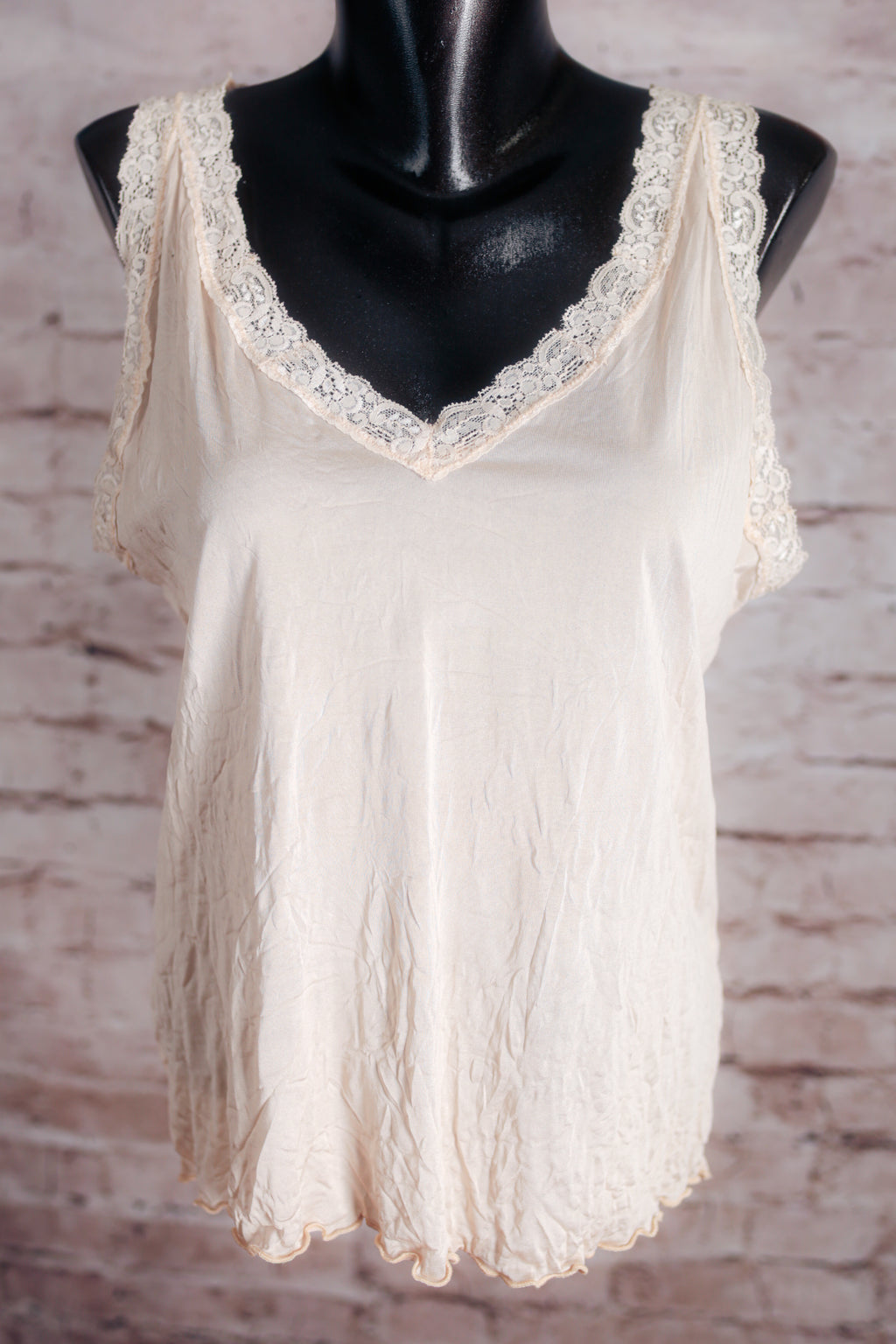 WinterSilks 100% Silk Satin Tank Base Layer Cami Camisole Beige XL