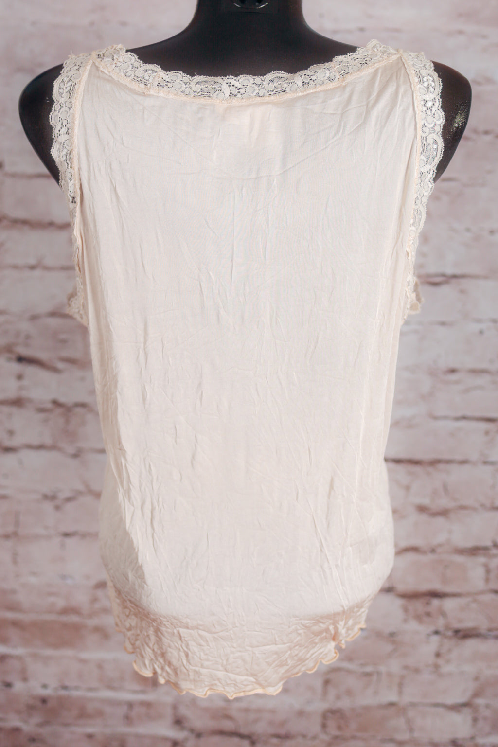 WinterSilks 100% Silk Satin Tank Base Layer Cami Camisole Beige XL