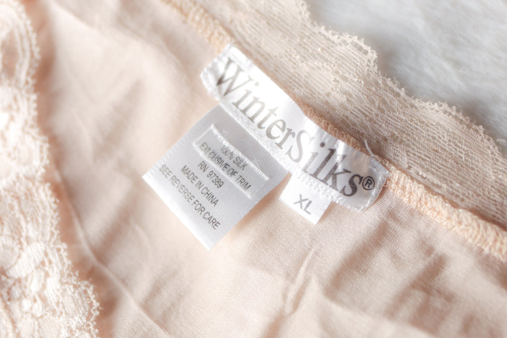 WinterSilks 100% Silk Satin Tank Base Layer Cami Camisole Beige XL