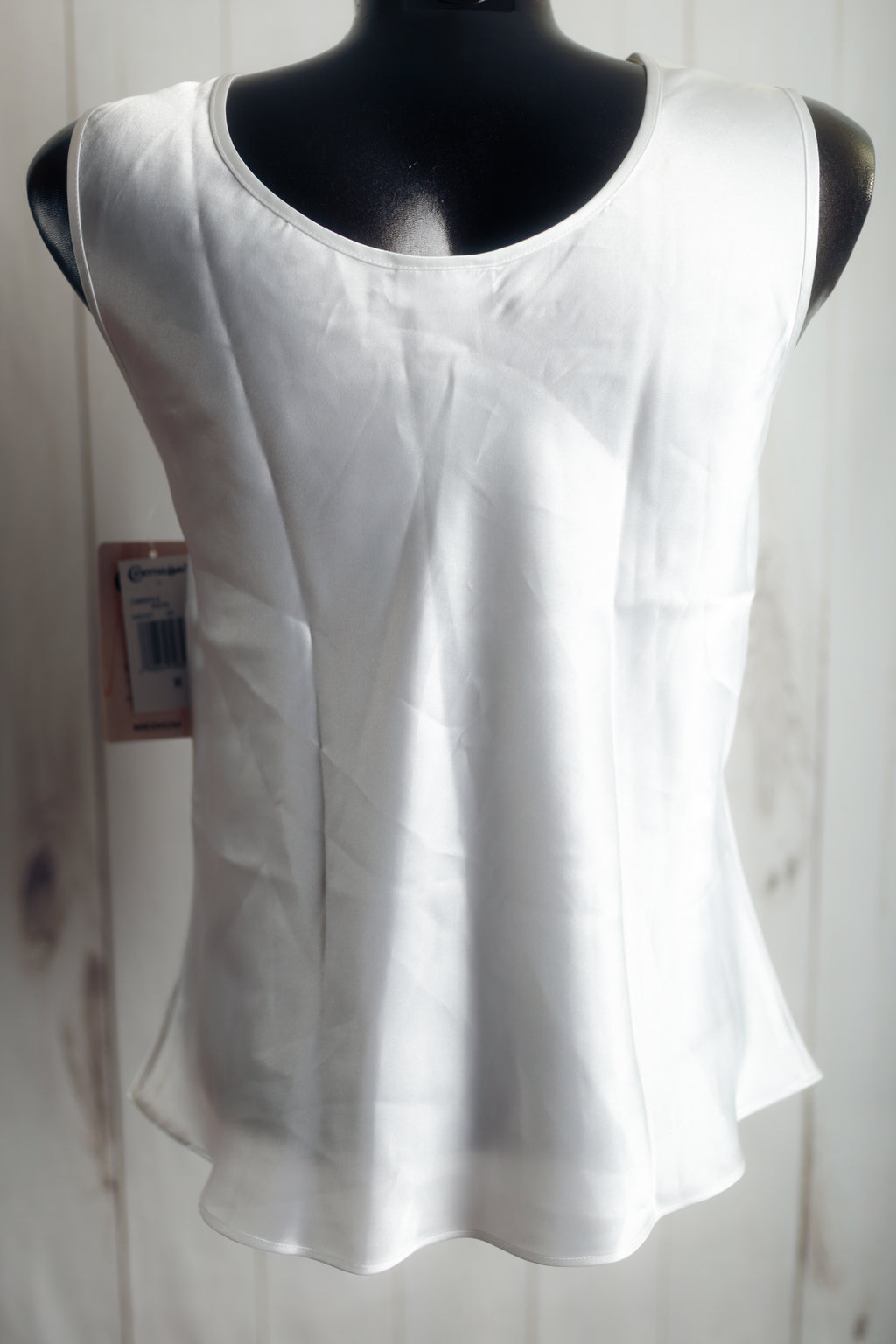 Cinema Etoile Eyelet Cami Chemise Lingerie White Satin and Lace Medium NEW