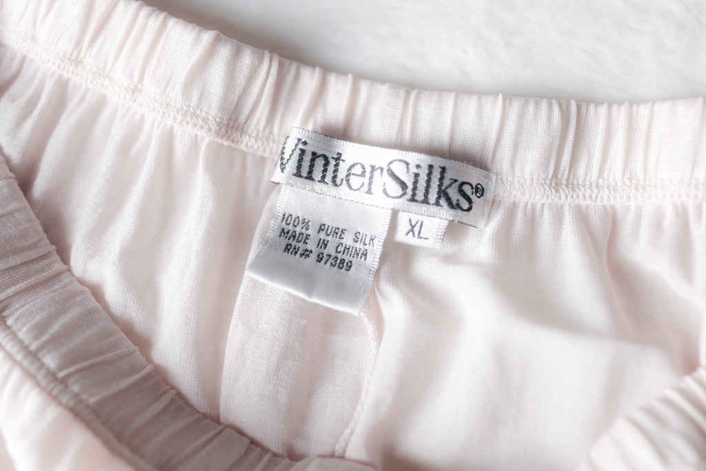 WinterSilks Vintage 100% Silk Base Layer Sleep Pajama 3/4 Pants XL