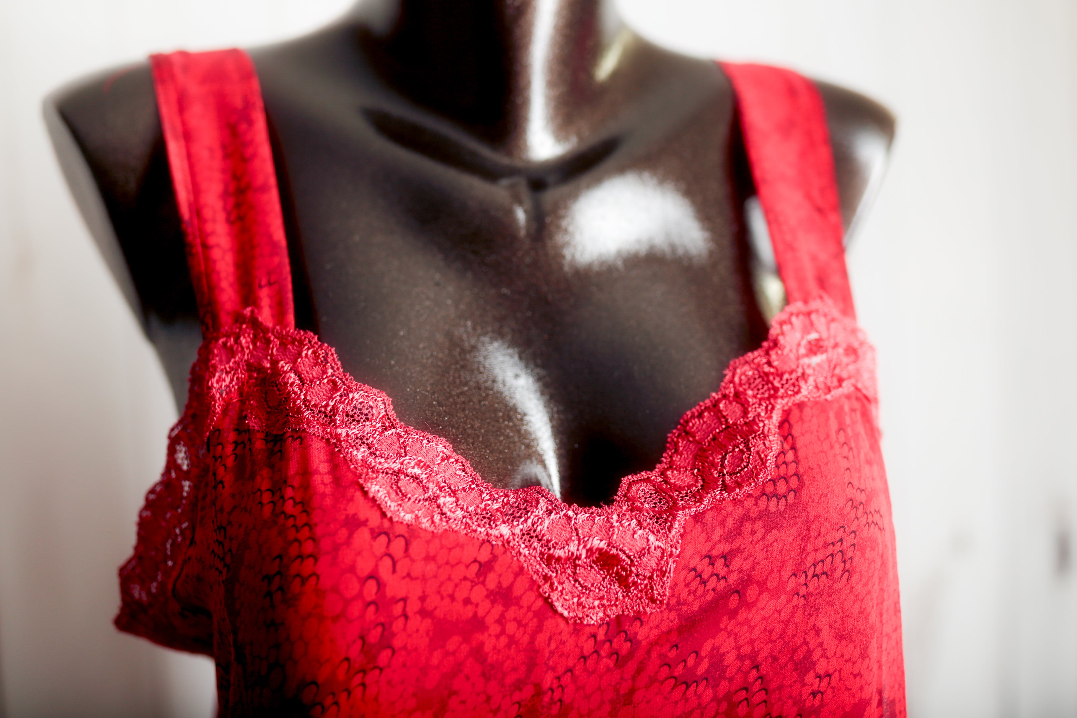 Cinema Etoile Vintage Chemise Nightgown Lingerie Red Snakeskin Medium