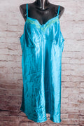 Cacique Classic Sexy Satin Lace Chemise Lingerie 22 / 24 Blue