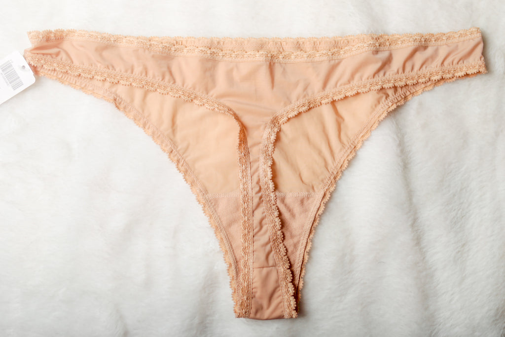 Soma Enticing Thong Panty Size XL Beige NEW