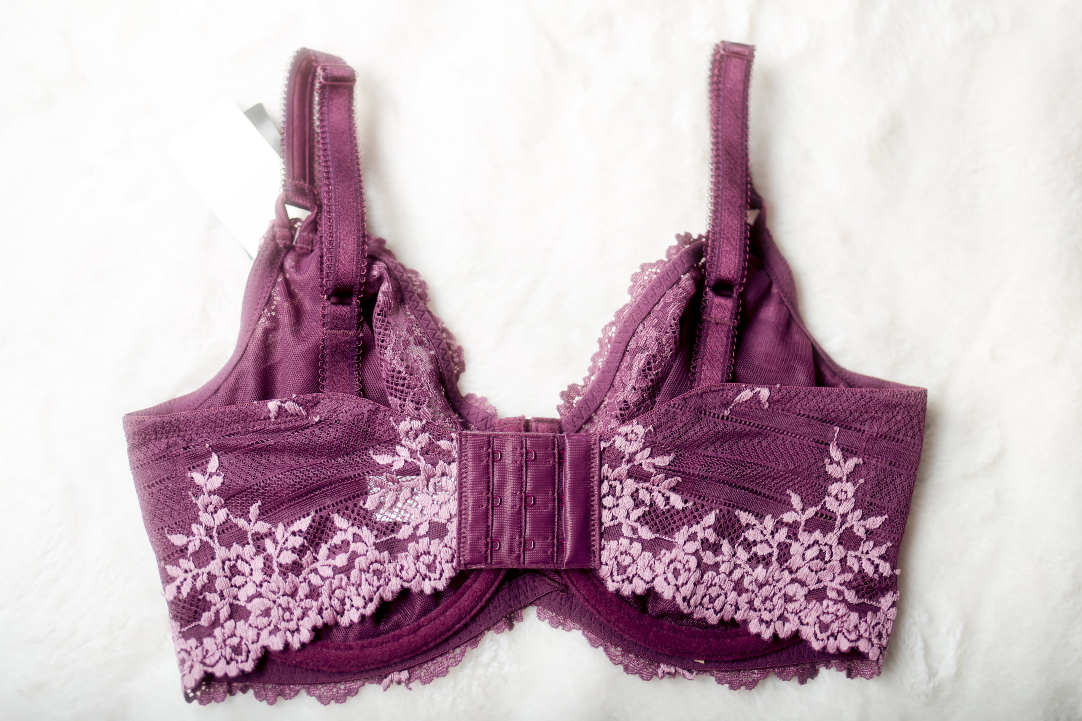 Wacoal 34DDD Embrace Lace 65191 Unlined Embroidered Underwire Bra Purple NEW