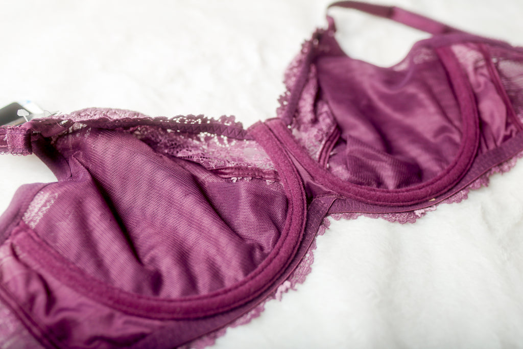 Wacoal 34DDD Embrace Lace 65191 Unlined Embroidered Underwire Bra Purple NEW