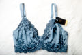 Wacoal 34DD Embrace Lace 65191 Unlined Embroidered Underwire Bra Blue NEW