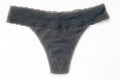 Natori Bliss Perfection One Size Thong Panty Dark Gray NEW