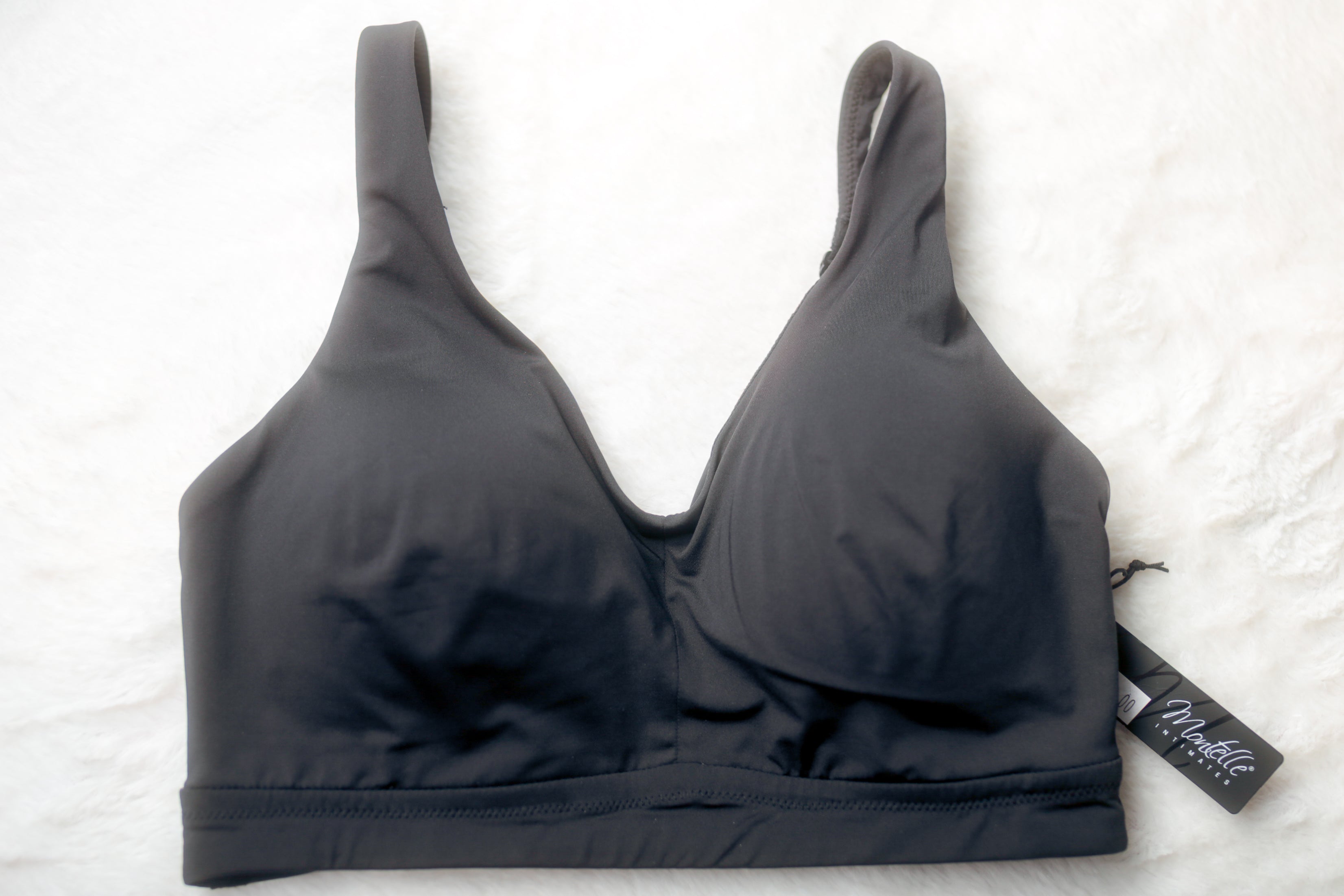 Montelle 32F 32G Mysa Soft Wireless Lounge T-shirt Bralette Black NEW ...