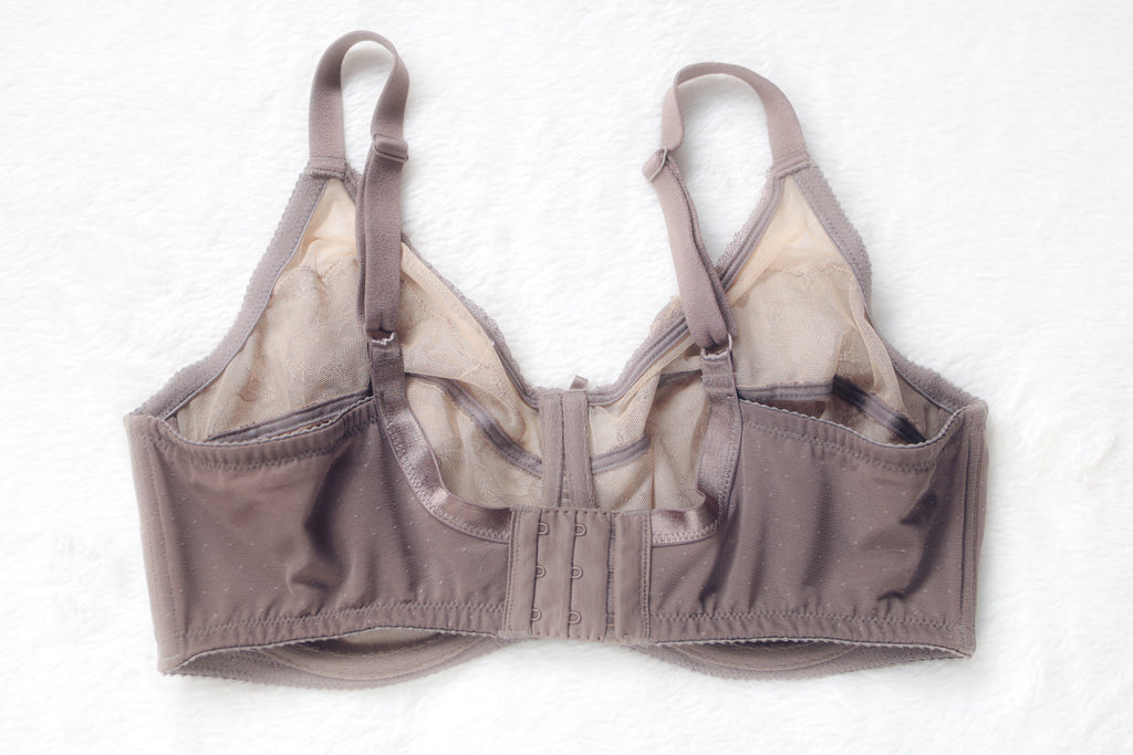 Wacoal Retro Chic Full Figure 855186 Unlined Sheer Lace Underwire Bra Brown 38DD