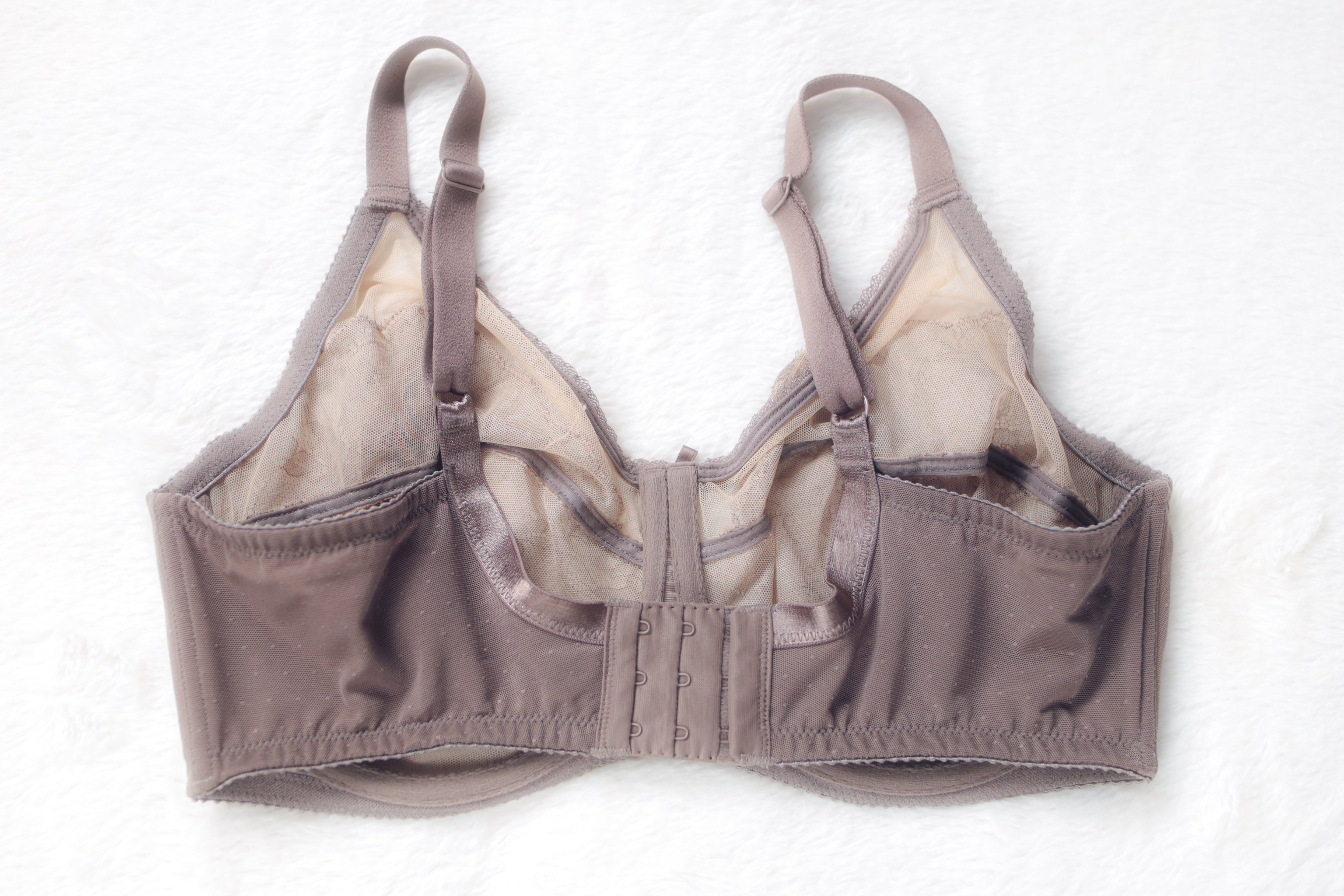 Wacoal Retro Chic Full Figure 855186 Unlined Sheer Lace Underwire Bra Brown 38DD