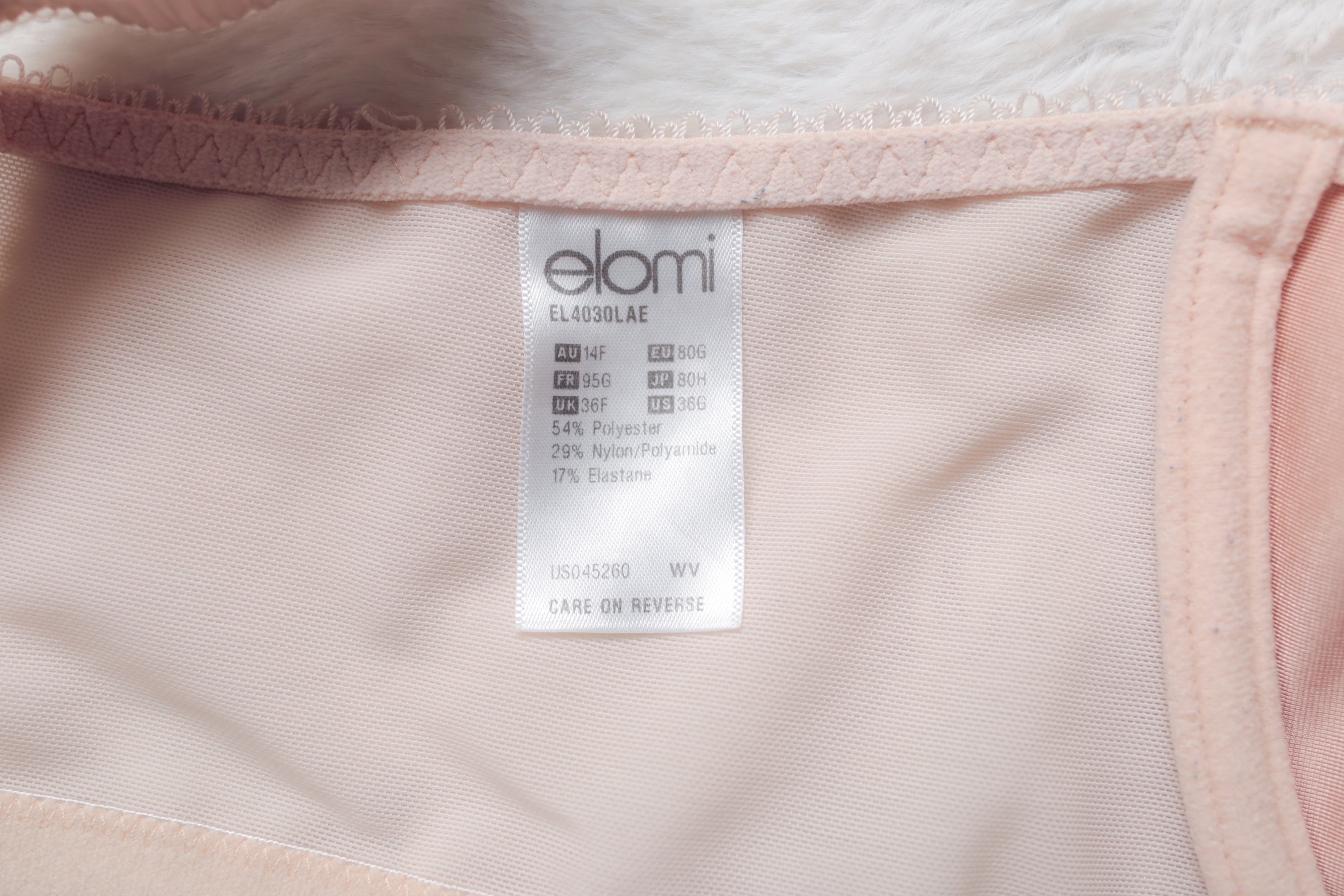 Elomi EL4030 Cate Full Cup Unlined Underwire Bra Beige US 36G UK 36F