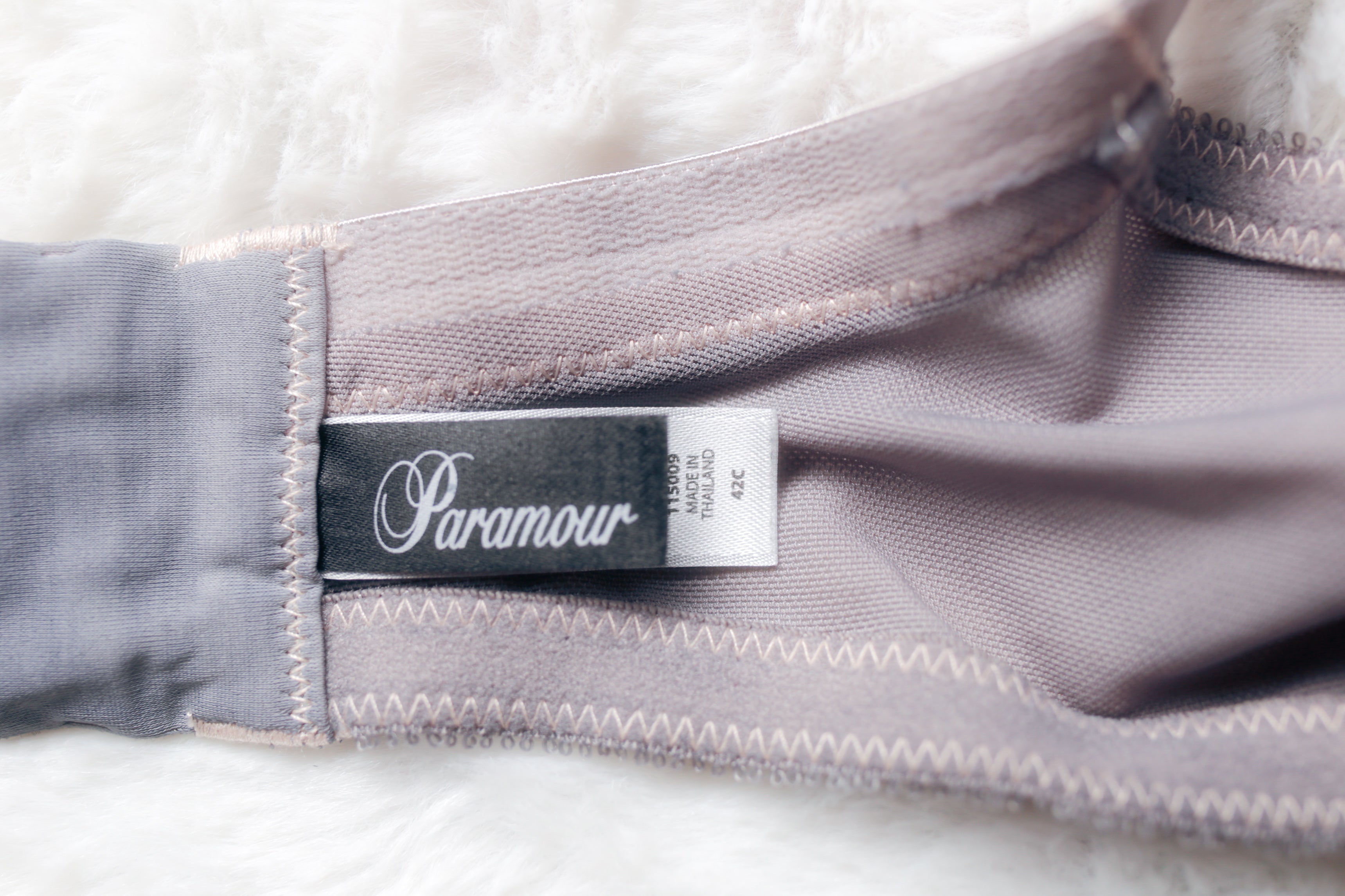 Paramour Full-figure Unlined Embroidered Sheer Lace Mesh Bra Underwire Gray 42C