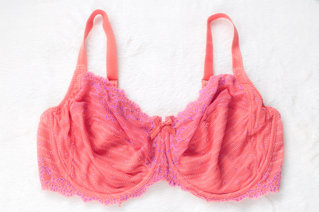 Chantelle Rive Gauche Full Coverage Unlined Underwire Balconette Bra Pink US 40DDDD UK 40F