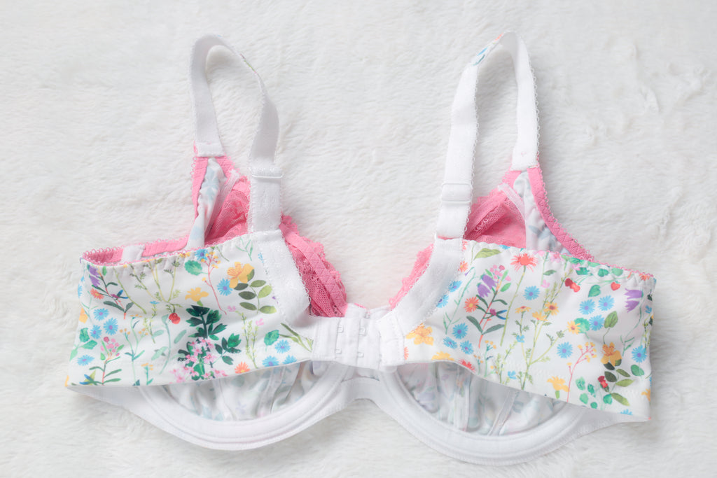 Elomi Maya Plunge EL4210 Unlined Full Coverage Underwire Bra Floral White US 36G UK 36F