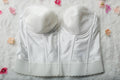 JCPenney Adonna 36B Satin Bridal Basque Corset Bustier Bra White