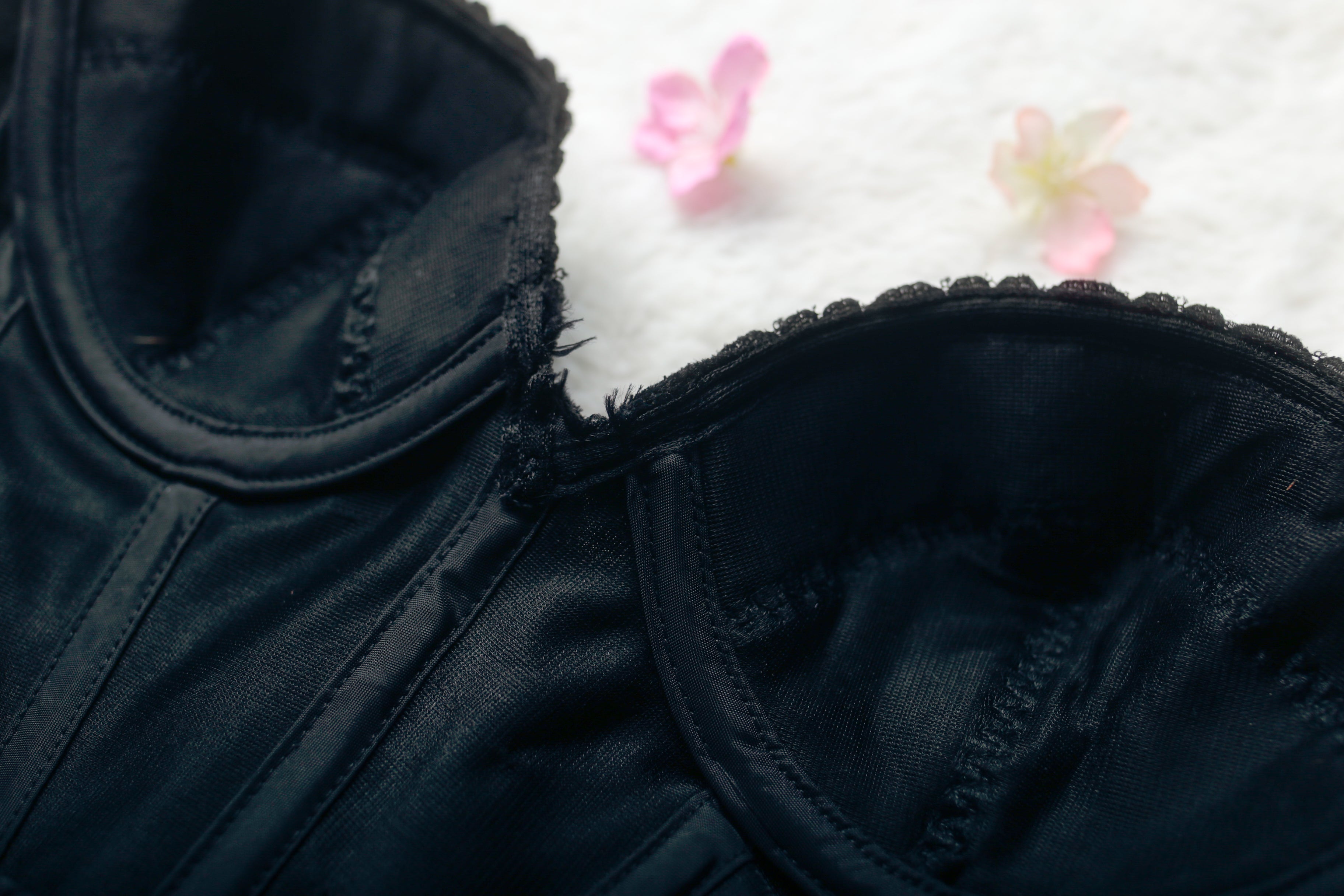 Carnival 34A Satin Bridal Basque Corset Bustier Bra Black