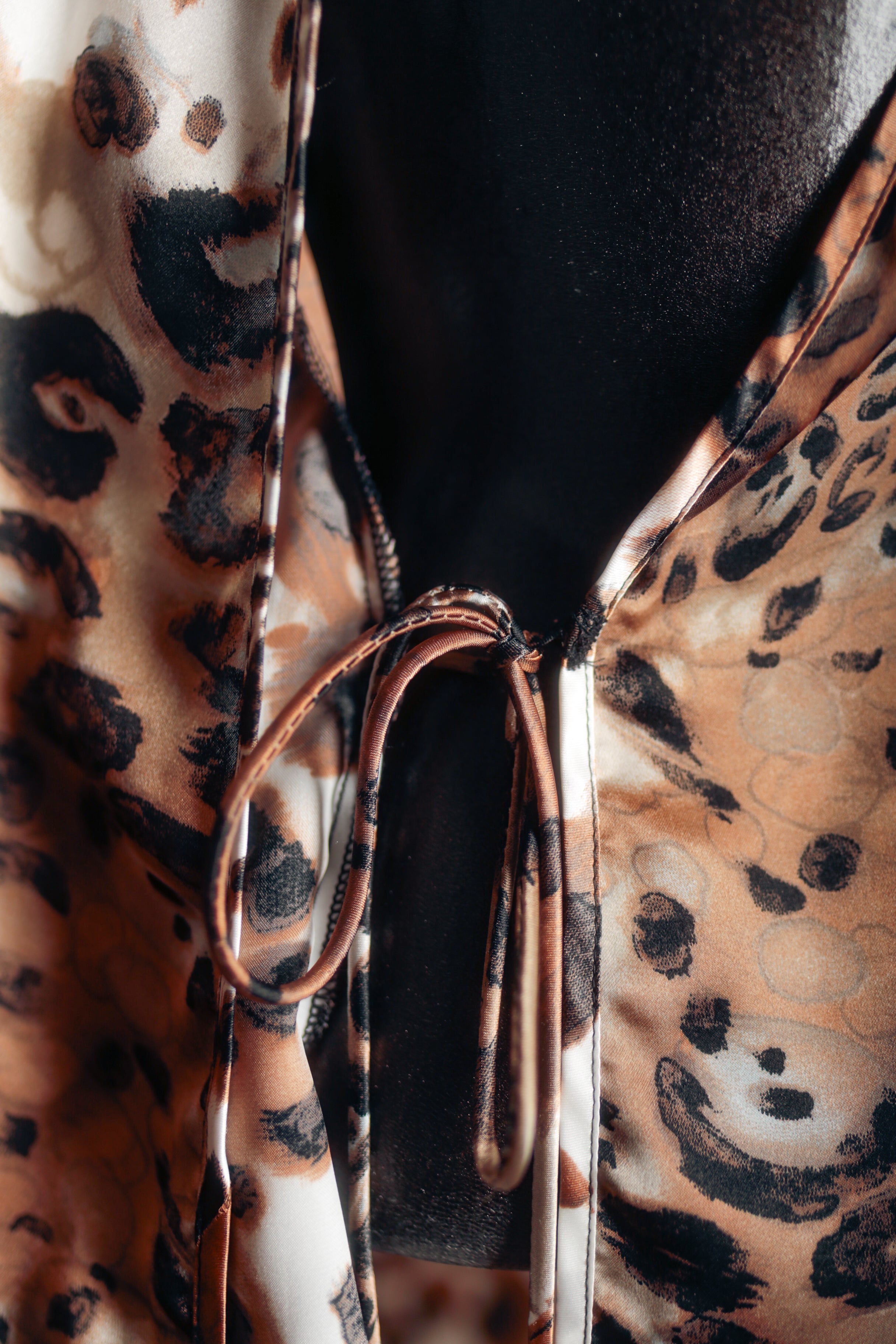 Inner Most Vintage Satin Cheetah Chemise Nightgown Lingerie Smalll