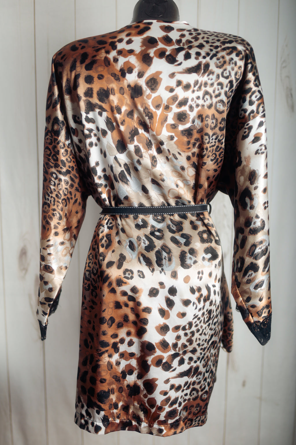 Inner Most Vintage Satin Cheetah Chemise Nightgown Lingerie Smalll