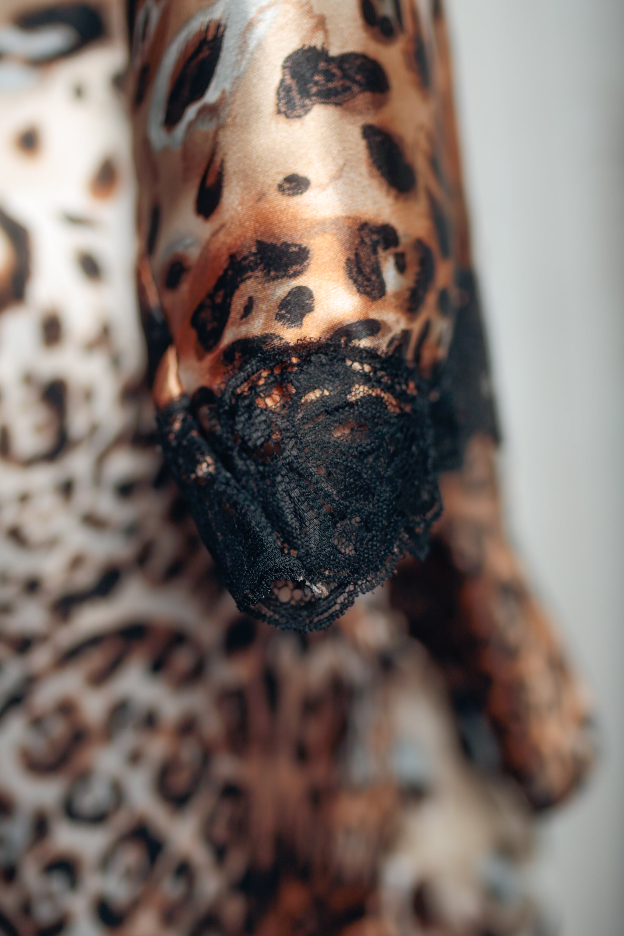 Inner Most Vintage Satin Cheetah Chemise Nightgown Lingerie Smalll