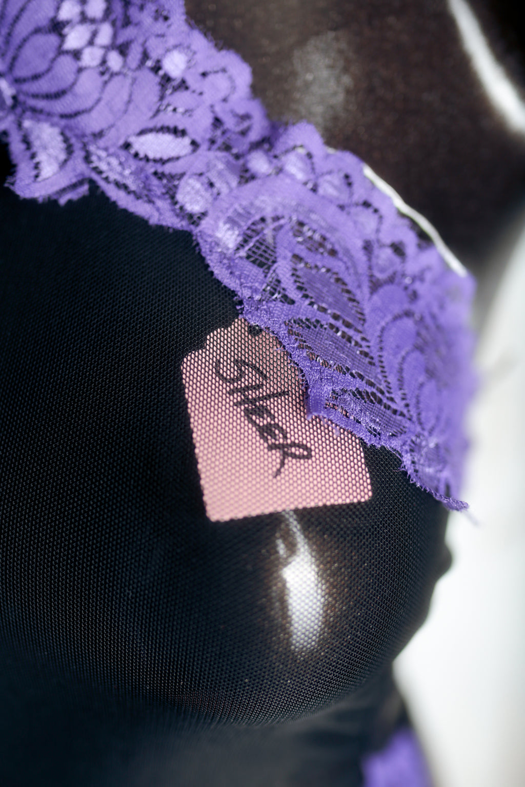 Sheer Mesh and Lace Choker Halter Bodysuit Teddy Medium