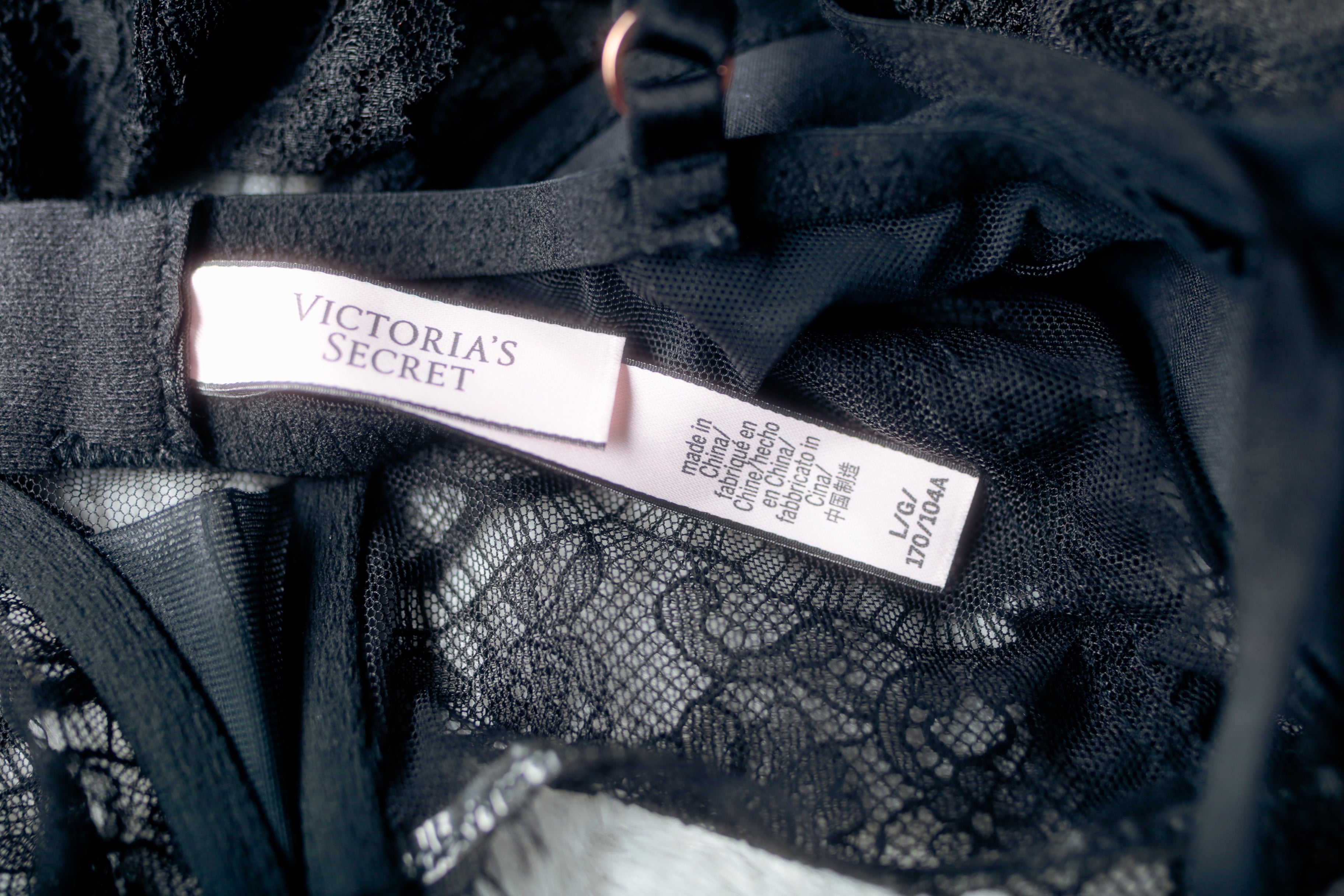 Victoria's Secret Sheer Lace Bodysuit Teddy Black Large