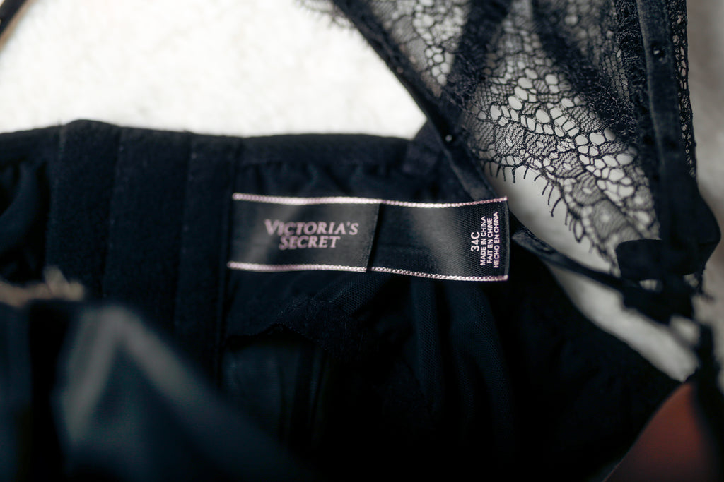 Victoria's Secret 34C Boned Corset Bustier with Garter Straps Black