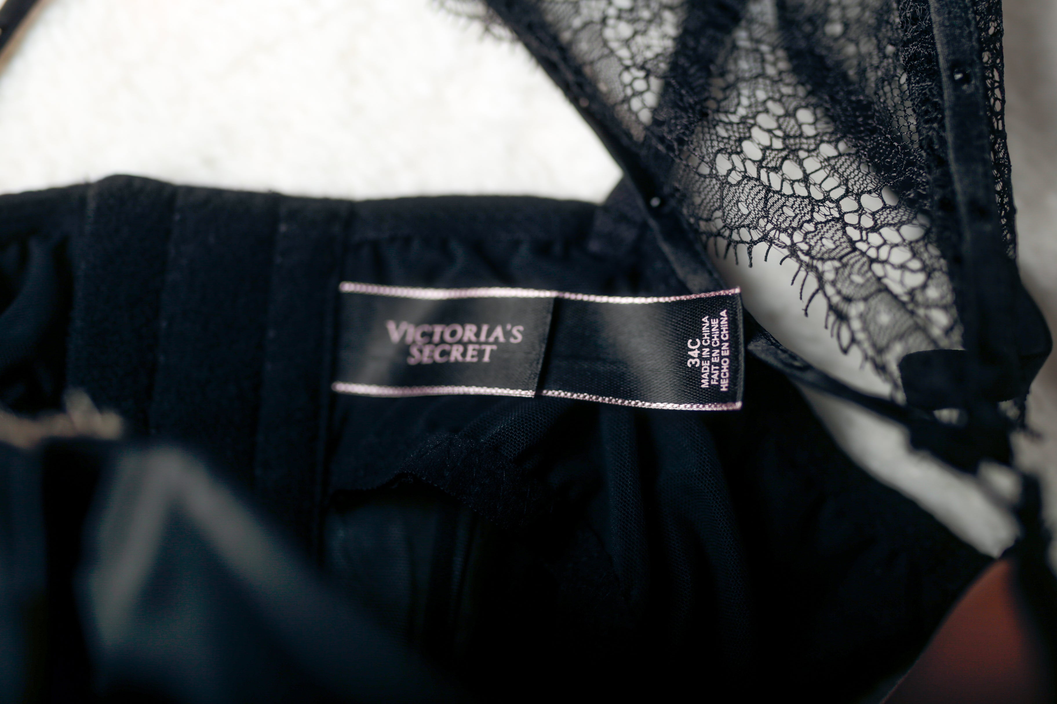 Victoria's Secret 34C Boned Corset Bustier with Garter Straps Black