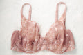 Wacoal Vintage Flower Fields 85731 Embroidered Floral Sheer Unlined Underwire Bra Beige 36DD