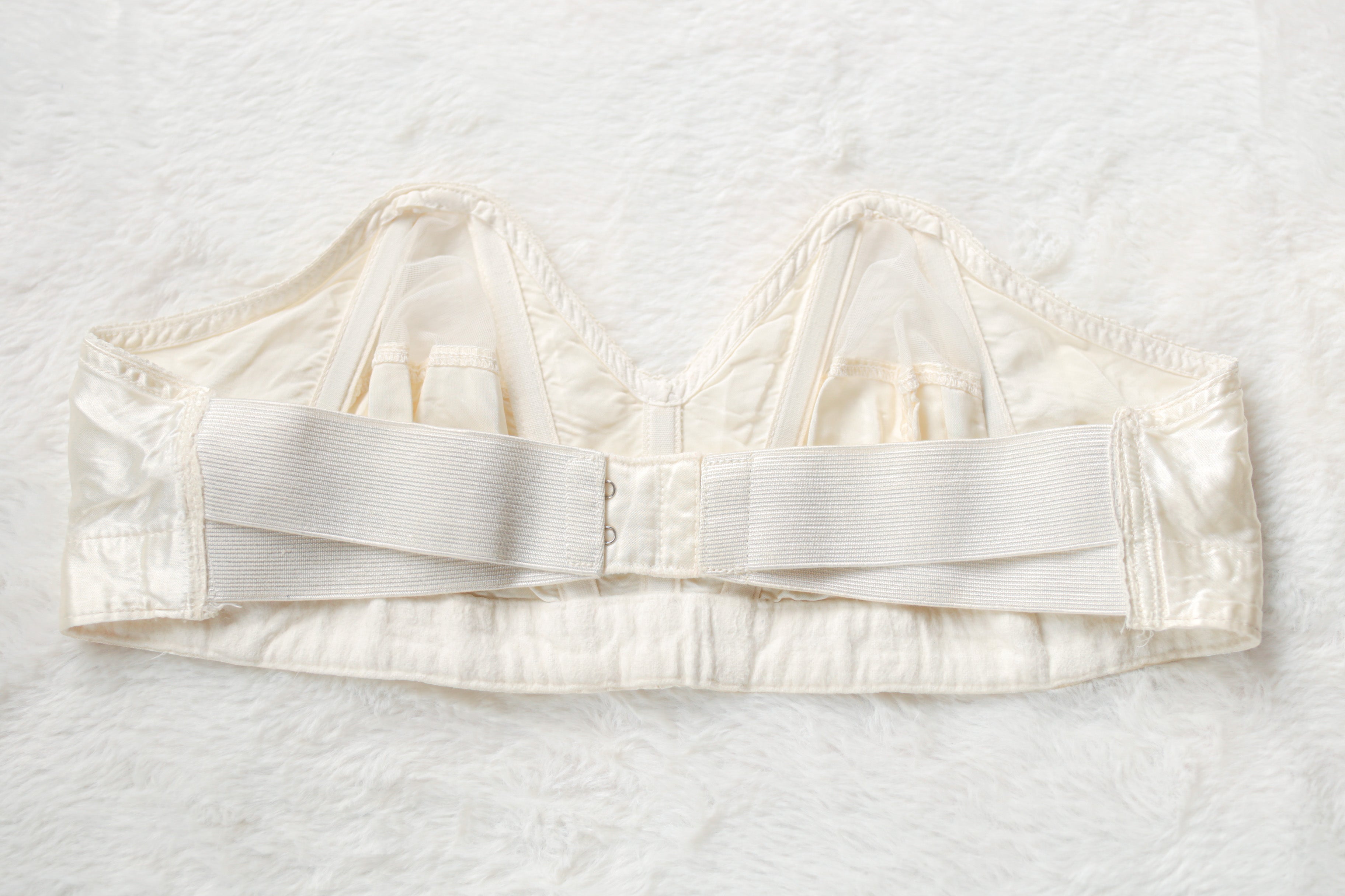 Maidenform Maidenette Vintage 50s Retro Pinup Boned Shelf Strapless Bullet Bra 34 Ivory