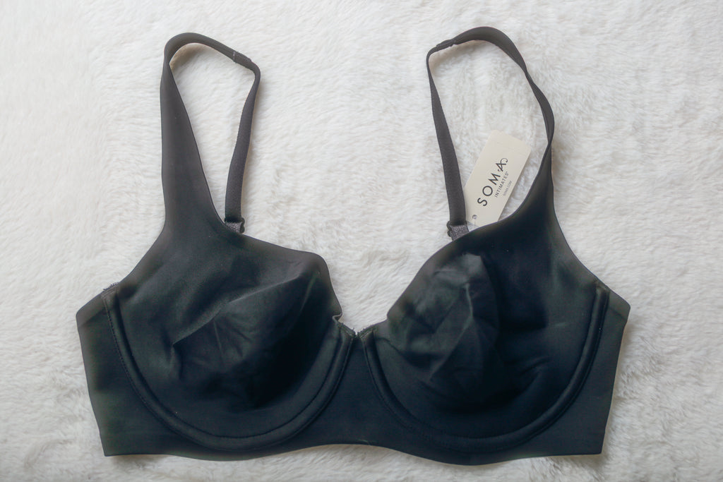 Soma Essentials 34D Unlined Scoop Balconette T-shirt Bra Black NEW