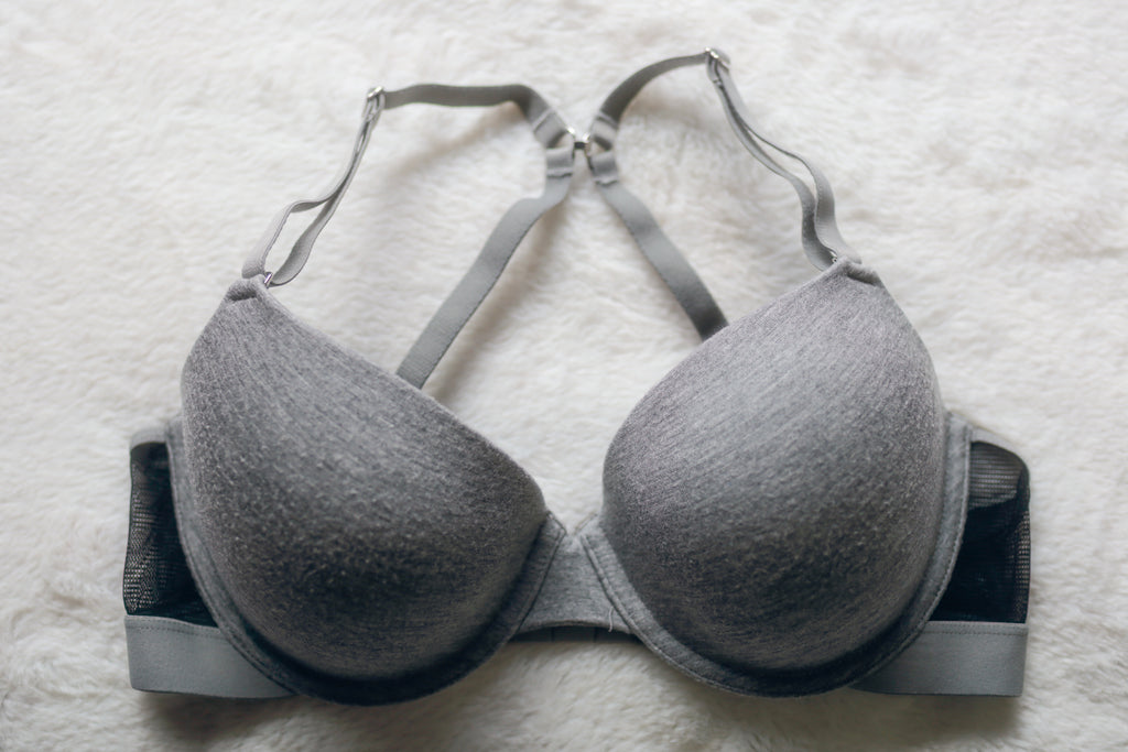 Lively 34C Molded Seamless Lightly Lined J-hook T-shirt Bra Gray