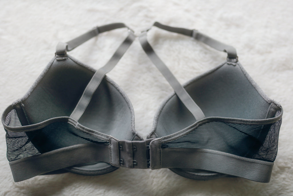 Lively 34C Molded Seamless Lightly Lined J-hook T-shirt Bra Gray