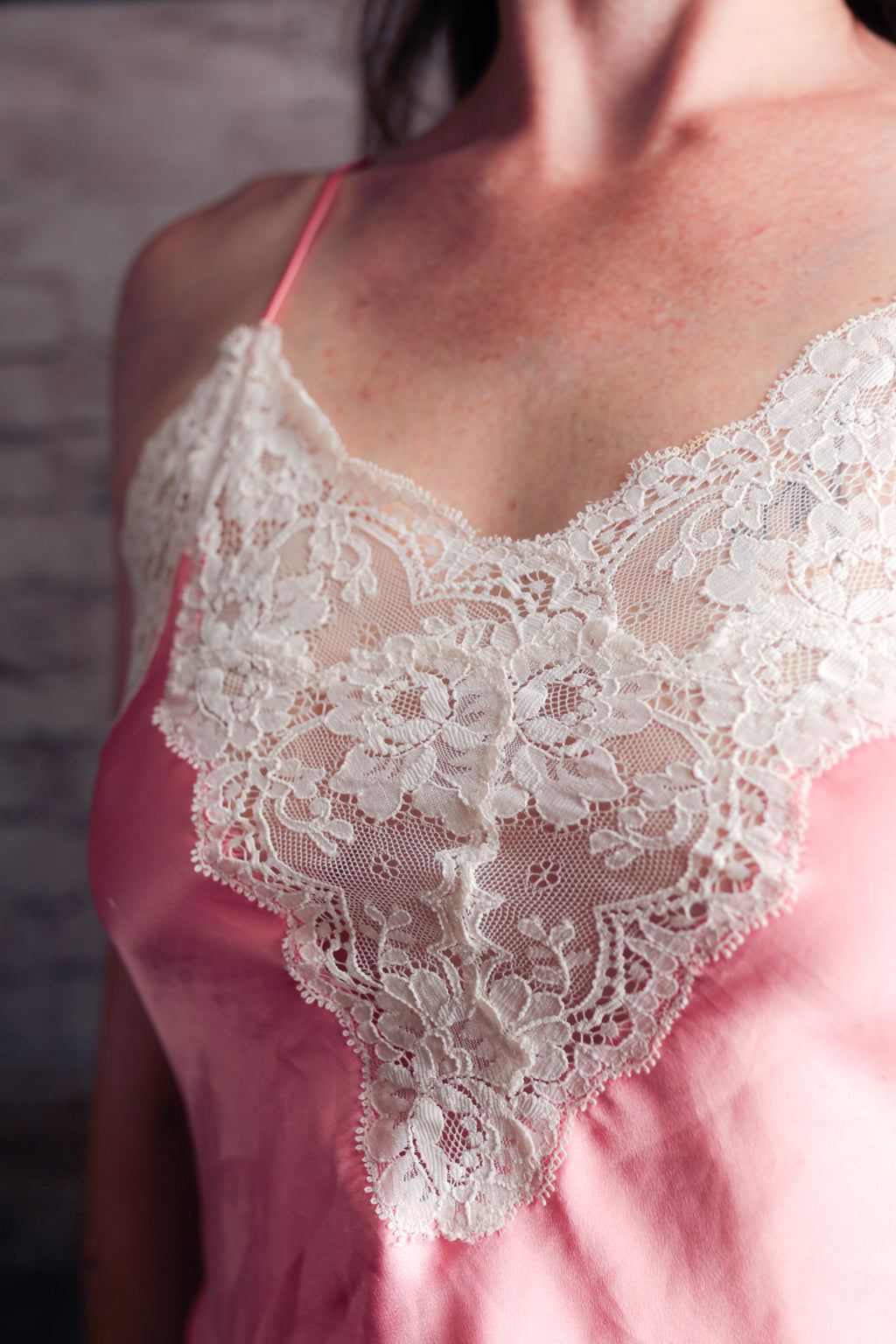 Morgan Taylor Fantasies Vintage 80s Satin Lace Camisole Small Pink