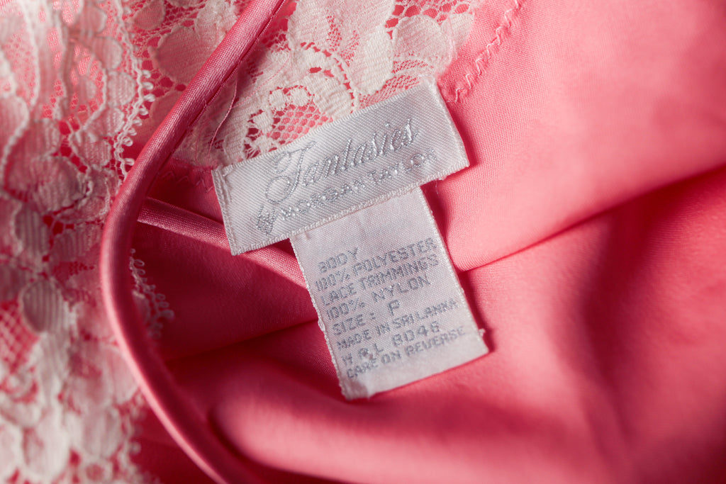 Morgan Taylor Fantasies Vintage 80s Satin Lace Camisole Small Pink