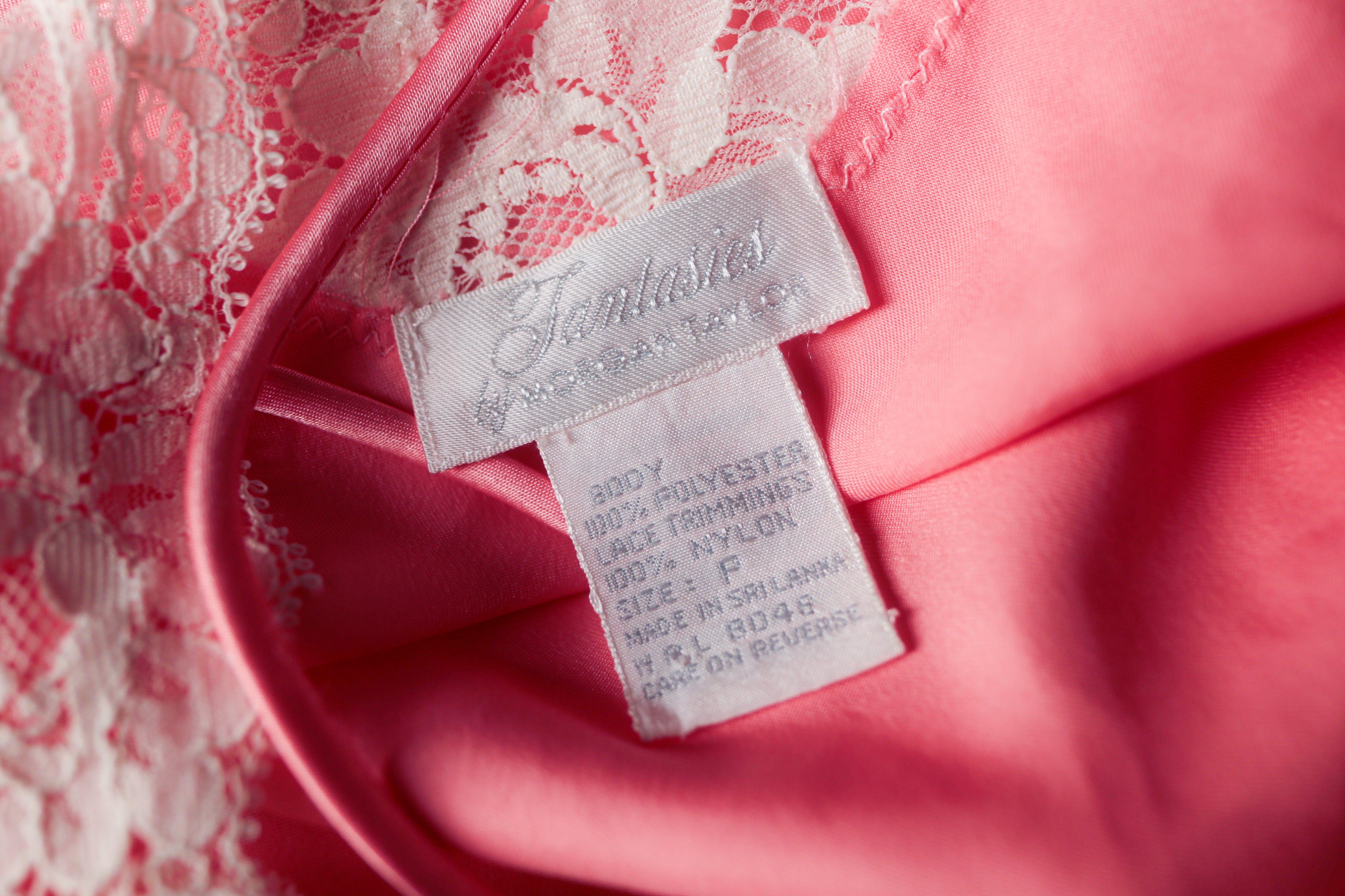 Morgan Taylor Fantasies Vintage 80s Satin Lace Camisole Small Pink