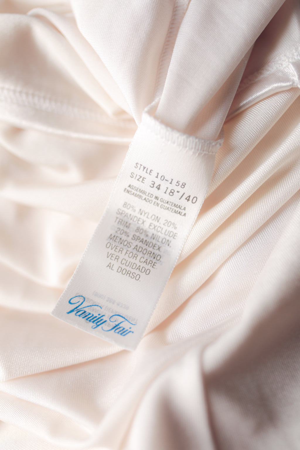 Vanity Fair Vintage Satin Stretchy Full Slip Beige 34 Small