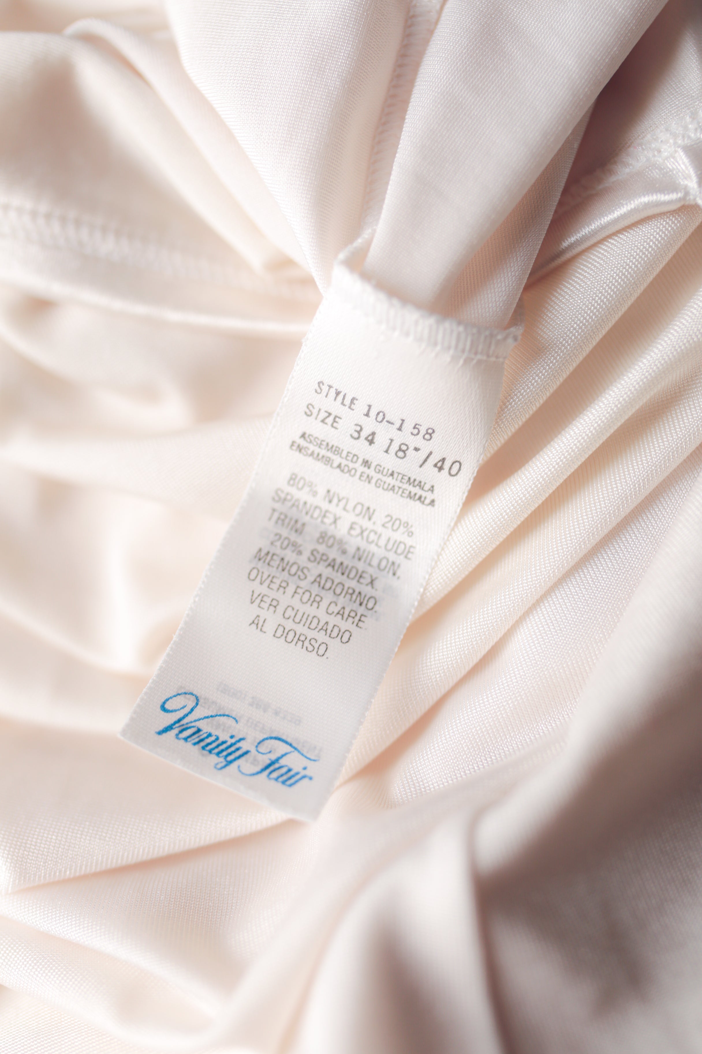Vanity Fair Vintage Satin Stretchy Full Slip Beige 34 Small