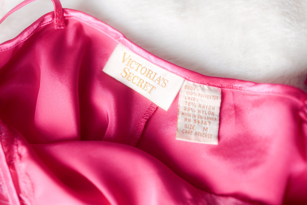 Victoria's Secret Vintage 90s Gold Label Satin Lingerie Teddy Medium Pink