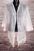 Inhibitions Vintage Sheer Mesh Peignoir Shawl Negligee Lingerie Medium Pink