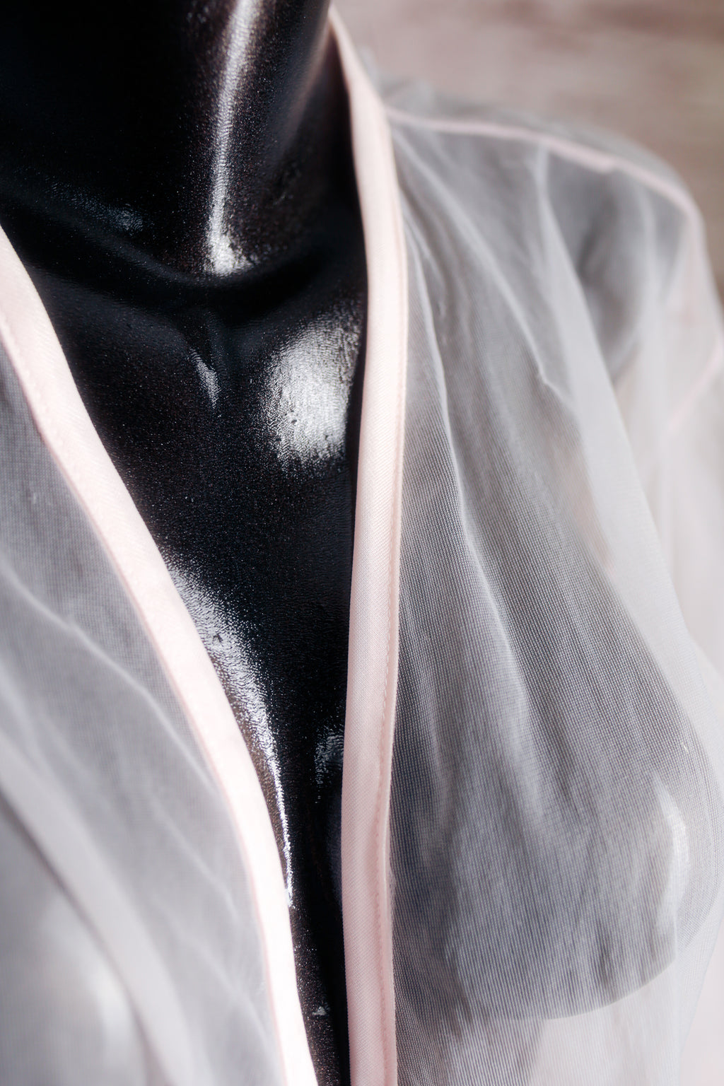 Inhibitions Vintage Sheer Mesh Peignoir Shawl Negligee Lingerie Medium Pink